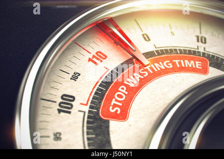 Stop Wasting Time - Business Mode Concept. 3D. Stock Photo