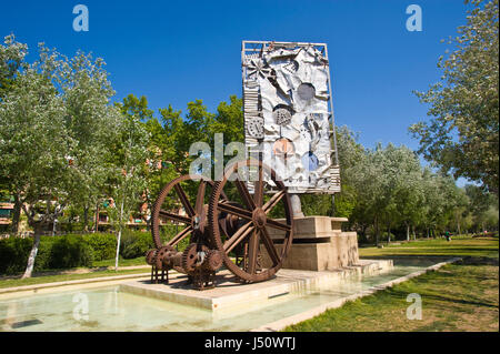 Industrial sculpture in public park in Barcelona Spain ES EU Stock Photo