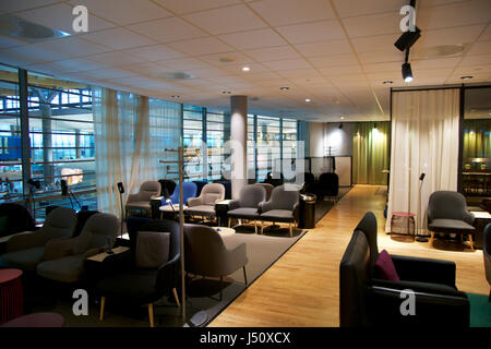 OSLO, NORWAY - JAN 21st, 2017: airport business class lounge interior of SAS, seating area in a frequent flyer lounge for SAS Gold customers Stock Photo