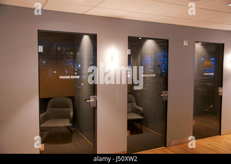 OSLO, NORWAY - JAN 21st, 2017: airport business class lounge interior of SAS, private phone room in a frequent flyer lounge for SAS Gold customers Stock Photo