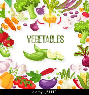 Vector frame of fresh vegetables for your design Stock Vector