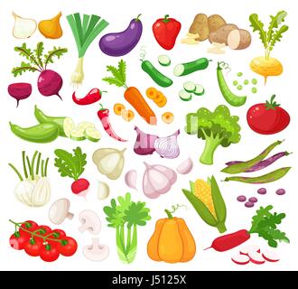 Raw vegetables with sliced isolated realistic icons with pepper eggplant garlic mushroom courgette tomato onion cucumber vector illustration Stock Vector