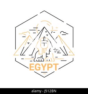 Egypt - modern vector line travel illustration Stock Vector