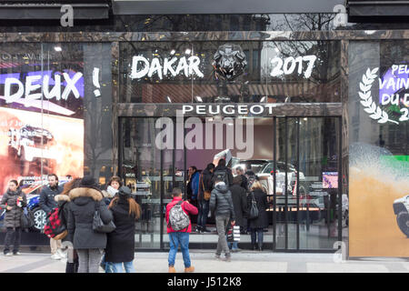 Peugeot flagship dealer store, Champs-Elysées , Paris, France Stock Photo