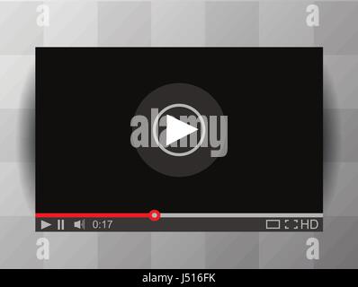 Media Player Interface. Vector Video Player Illustration. Player MockUp Stock Vector
