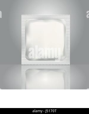 White Blank Foil Pouch Packaging For Medicine Drugs , Coffee, Salt, Sugar, Pepper, Spices, Sachet, Sweets Or Condom. Isolated Mock Up Wrapper Template Stock Vector