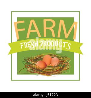 Farm Fresh Products. Vector Eco Label for Shop, Market, Store. Stock Vector