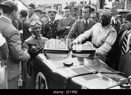 Nuvolari, winner of 1933 Ulster TT. MG K3 Magnette. Stock Photo