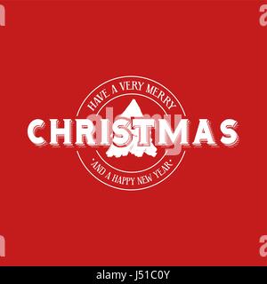 Merry Christmas calligraphic quote design, emblem font lettering for holiday season greeting card. EPS10 vector. Stock Vector