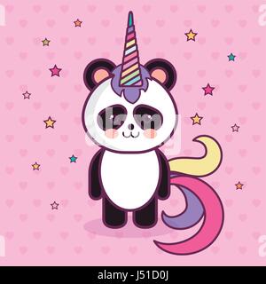 Vetores de Kawaii Panda Com Fantasia Unicórnio Personagem De Desenho  Animado Fantasia Mágica e mais imagens de Panda - Mamífero de quatro patas  - iStock