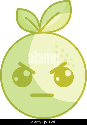 silhouette kawaii cute angry orange fruit Stock Vector Image & Art - Alamy