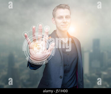 technology scan man hand Stock Photo