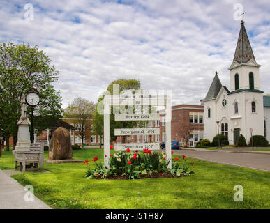 Marathon, New York, USA. May 12, 2017. View of the small park in the center of Marathon, New York in Cortland County Stock Photo