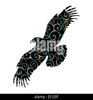 Eagle bird color silhouette animal Stock Vector