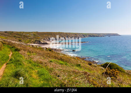 Sandy beach at Kennack Sands on the Lizard Peninsula Cornwall England UK Europe Stock Photo