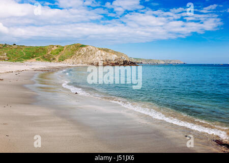 Sandy beach at Kennack Sands on the Lizard Peninsula Cornwall England UK Europe Stock Photo