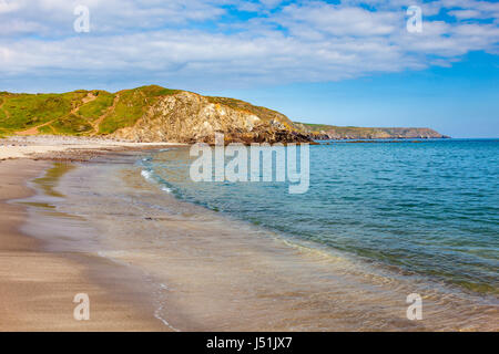 Sandy beach at Kennack Sands on the Lizard Peninsula Cornwall England UK Europe Stock Photo