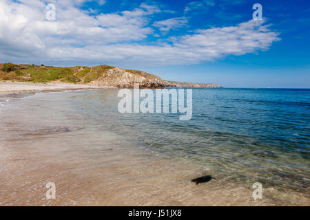 Sandy beach at Kennack Sands on the Lizard Peninsula Cornwall England UK Europe Stock Photo