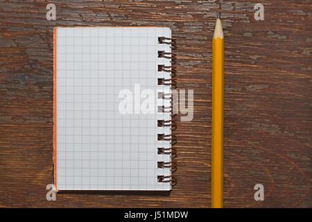Notebook with Pencil Stock Photo