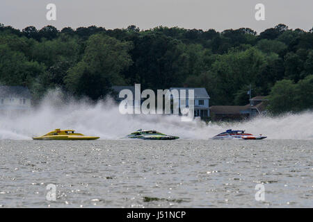 Cambridge power boat regatta  - The Cambridge Classic - The first competition in 2017 of the Hydroplane Racing League. Stock Photo