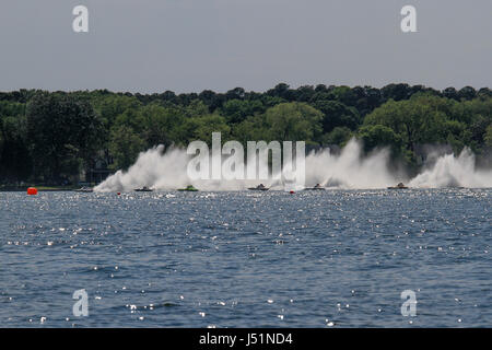 Cambridge power boat regatta  - The Cambridge Classic - The first competition in 2017 of the Hydroplane Racing League. Stock Photo