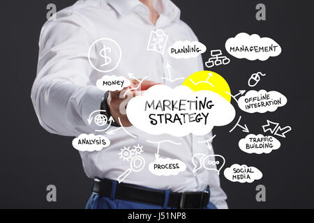 Business person working with modern virtual technology Stock Photo