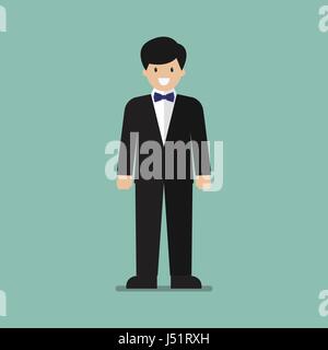 Young man in tuxedo. Vector illustration Stock Vector