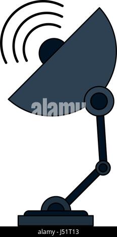 color image satellite antenna communication element Stock Vector