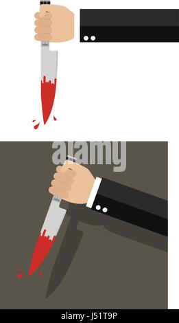 Businessman holding a knife in hand. Vector illustration Stock Vector