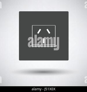 China electrical socket icon on gray background, round shadow. Vector illustration. Stock Vector