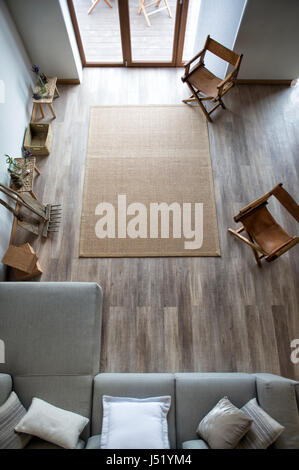 Modern sitting room viewed from above Stock Photo