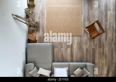 modern sitting room viewed from above Stock Photo