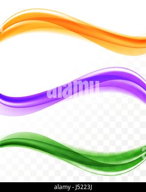 Abstract soft elegant waves set Stock Vector
