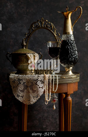 Red wine still life Stock Photo