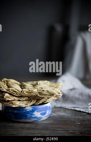 Dried egg noodles Stock Photo