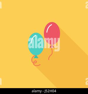 Ballon icon icon. Flat vector related icon with long shadow for web and mobile applications. It can be used as - logo, pictogram, icon, infographic el Stock Vector