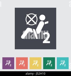 Seat belt. Single Flat icon. Vector illustration. Stock Vector