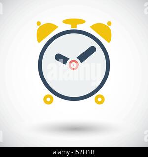 Alarm clock. Single flat icon on white background. Vector illustration. Stock Vector