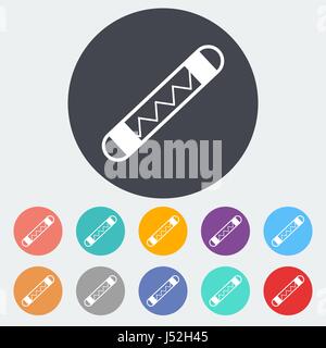 Automotive fuse. Single flat icon on the circle. Vector illustration. Stock Vector