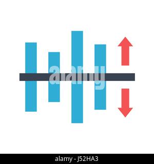 Bar Chart Vector Icon. Flat icon isolated on the white background. Editable EPS file. Vector illustration. Stock Vector