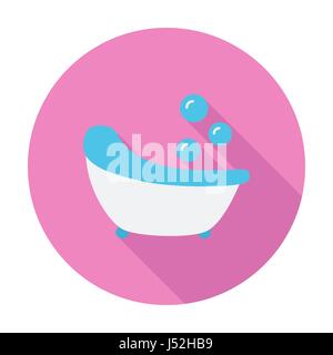 Bath icon. Flat vector related icon with long shadow for web and mobile applications. It can be used as - logo, pictogram, icon, infographic element.  Stock Vector