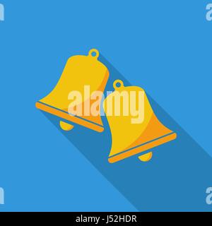 Christmas bell icon. Flat vector related icon with long shadow for web and mobile applications. It can be used as - logo, pictogram, icon, infographic Stock Vector