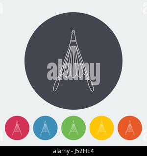 Belows. Single flat icon on the circle button. Vector illustration. Stock Vector