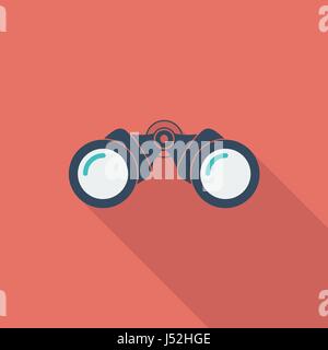 Binoculars icon. Flat vector related icon with long shadow for web and mobile applications. It can be used as - logo, pictogram, icon, infographic ele Stock Vector