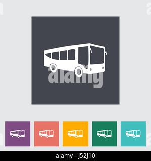 Bus flat icon Stock Vector