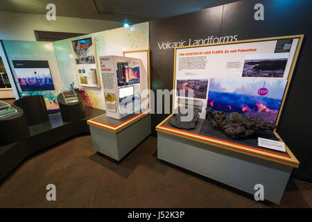 Interpretive display at the Jaggar Museum, Hawaii Volcanoes National ...