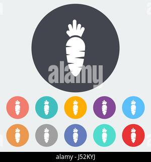 Carrot. Single flat icon on the circle. Vector illustration. Stock Vector