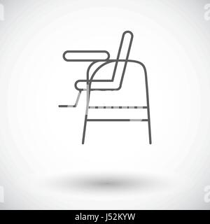 Chair for baby icon. Thin line flat vector related icon for web and mobile applications. It can be used as - logo, pictogram, icon, infographic elemen Stock Vector