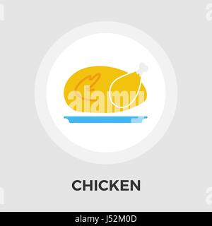 Chiken icon vector. Flat icon isolated on the white background. Editable EPS file. Vector illustration. Stock Vector