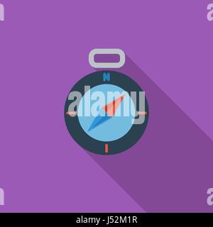 Compass icon. Flat vector related icon with long shadow for web and mobile applications. It can be used as - logo, pictogram, icon, infographic elemen Stock Vector